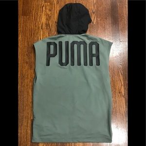 Puma Gym Hoodie Sleeveless Men’s Size Medium Green